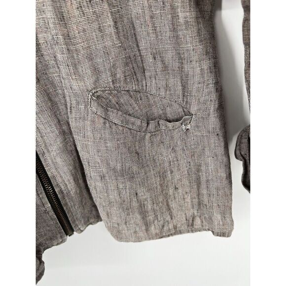 FLAX Jeanne Engelhart Jacket Size Small Zip Front Pockets FLAWED - Picture 4 of 5